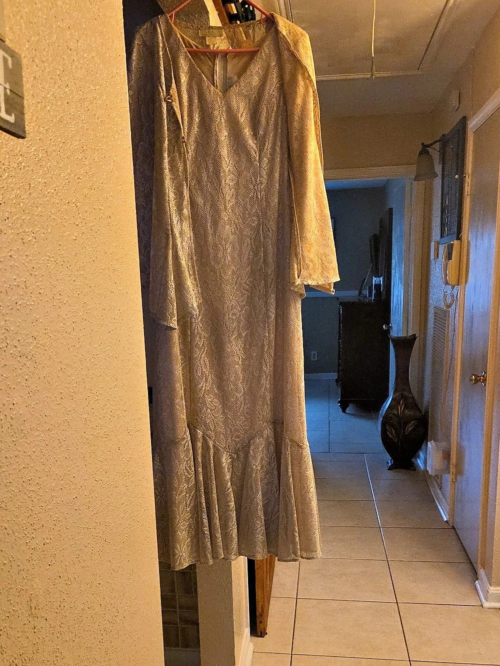 Women's Geometric Maxi Dress in Brown Like New